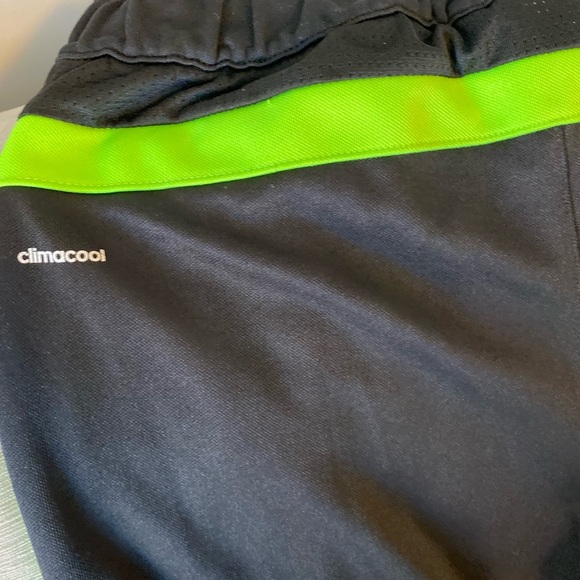 Adidas Kids Black Joggers with Neon Green Stripes - Picture 4 of 4